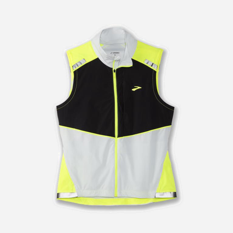 Brooks Women's Carbonite Running Vest Singapore - Icy Grey/Black/NIghtlife/GreenYellow (36708-ECXI)